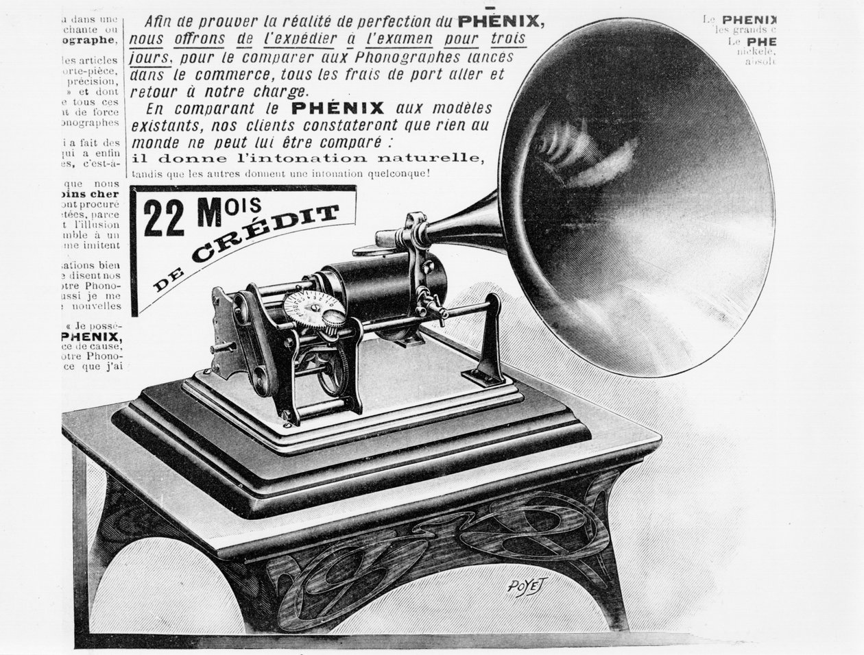 Reklama na fonograf, cca 1905 od French School