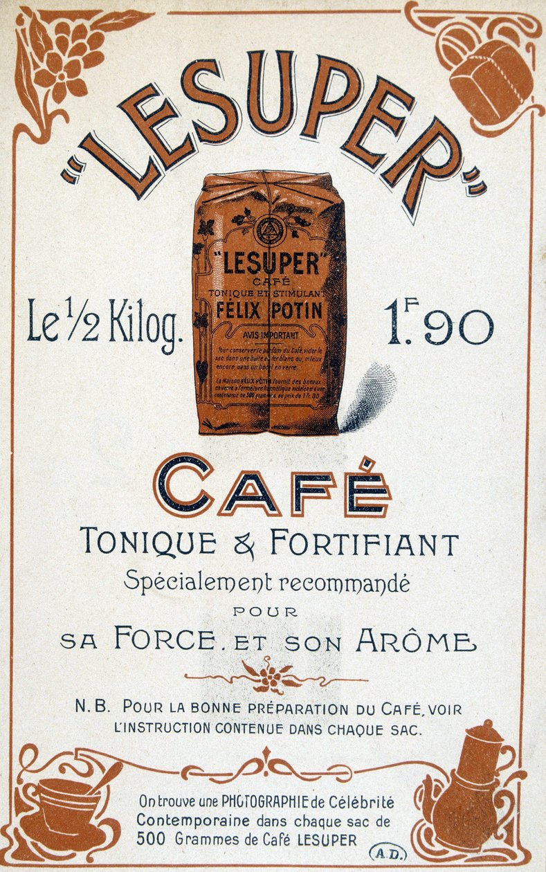 Reklama na kávu Lesuper, 20. století od French School