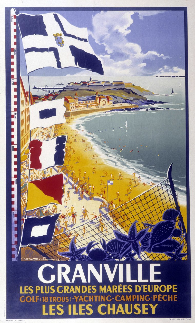 Reklamní plakát pro Granville a Chausey Islands, 20. století Deb. od French School