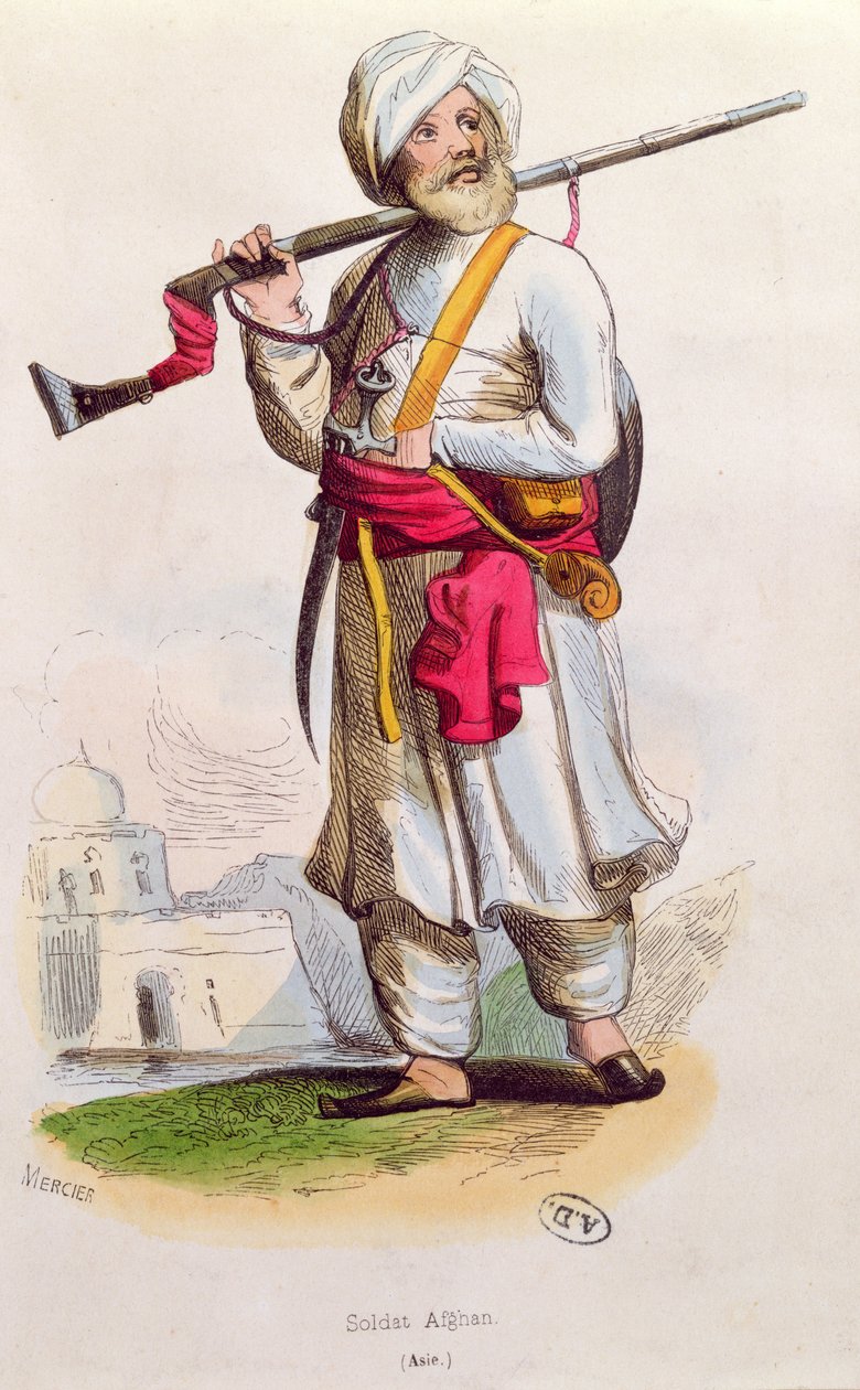 Afghánský voják, asi 1840-50 od French School