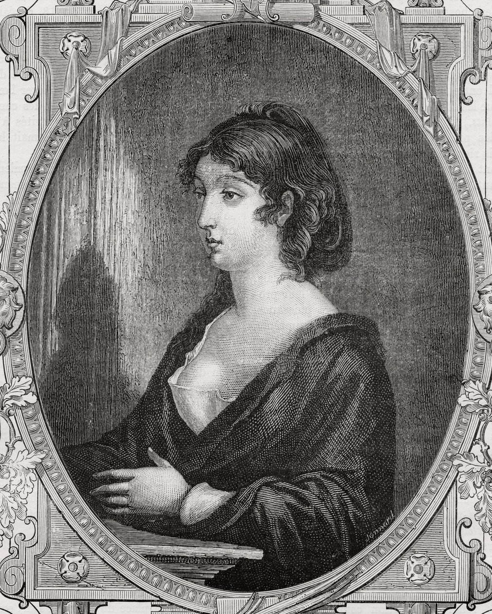 Aimee Cecile Renault (1774-94) vyrytá Pannemakerem po Rambertovi z „Histoire de la Revolution Francaise“ od Louise Blanca (1811-82) od French School