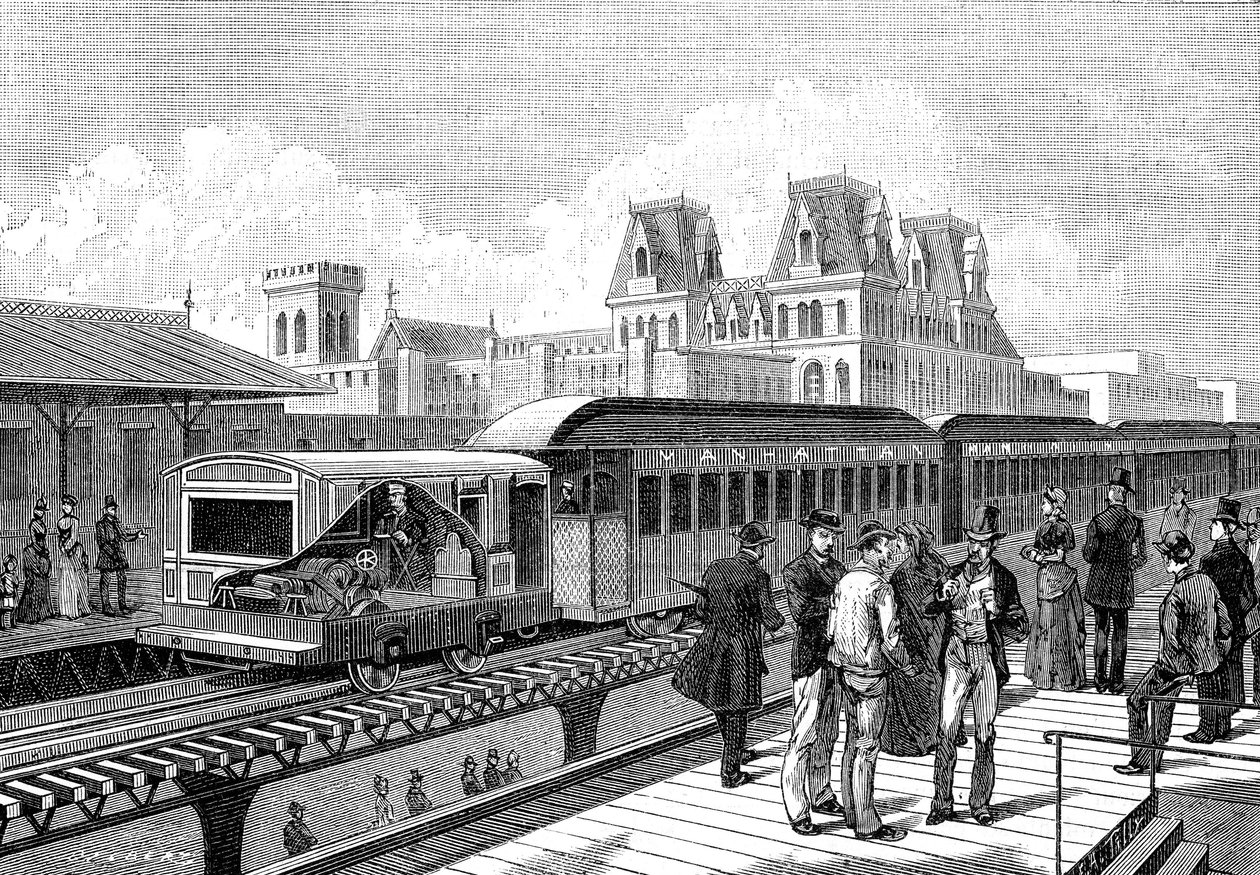 Letecké metro (elektrické) do New Yorku v roce 1885 od French School