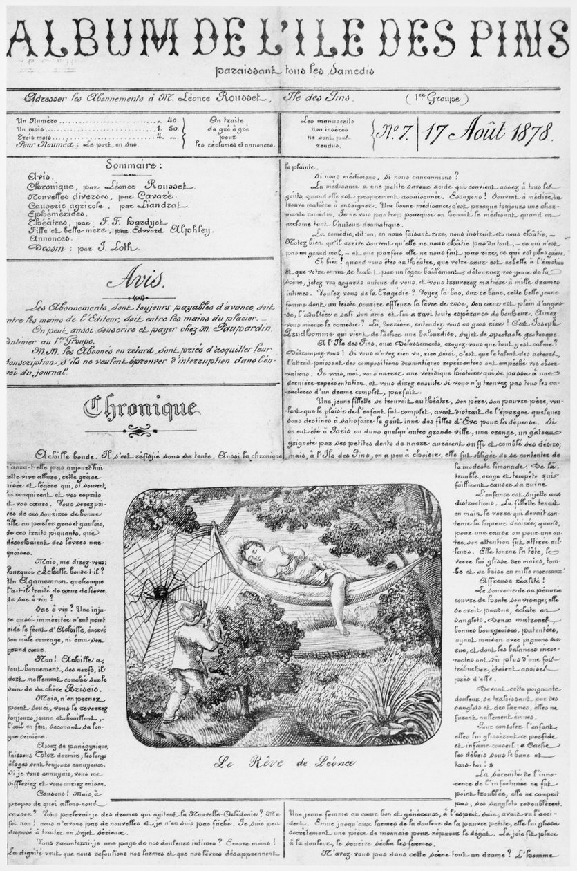 Album of the Isle of Pines, titulní strana, 17. srpna 1878 od French School