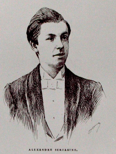 Alexandr Nikolajevič Skriabine (1872-1915), ilustrace z knihy Alberta Soubiese "L