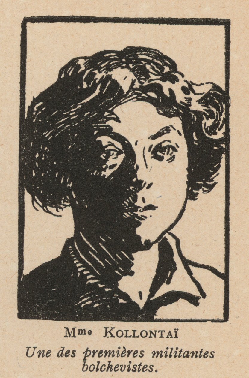 Alexandra Kollontai, ruská marxistická revolucionářka a diplomatka (litografie) od French School
