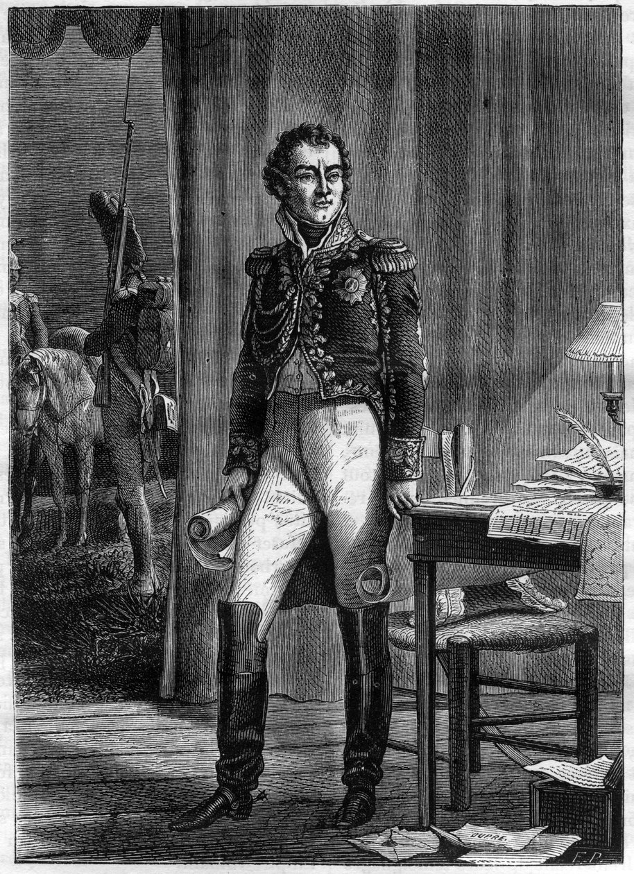 Alexandre Berthier (1753-1815), princ z Neuchatelu a maršál Francie (rytina) - Portrét Louise Alexandra (Louis-Alexandre) Berthier (1753-1815), prince z Neuchatelu, maršála Francie - v „Histoire de l