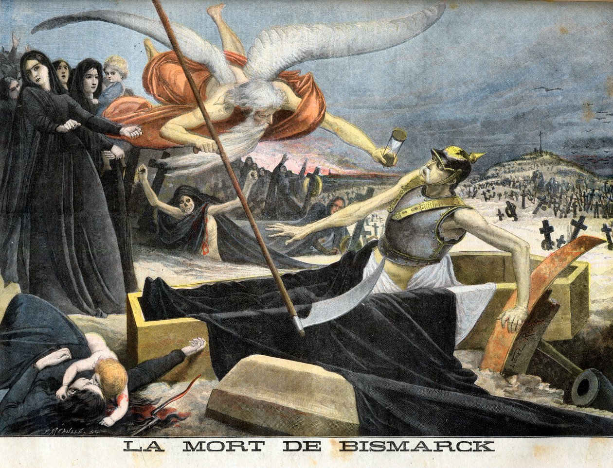 Alegorie o smrti Bismarcka, ilustrace z ilustrované přílohy Le petit Journal od French School