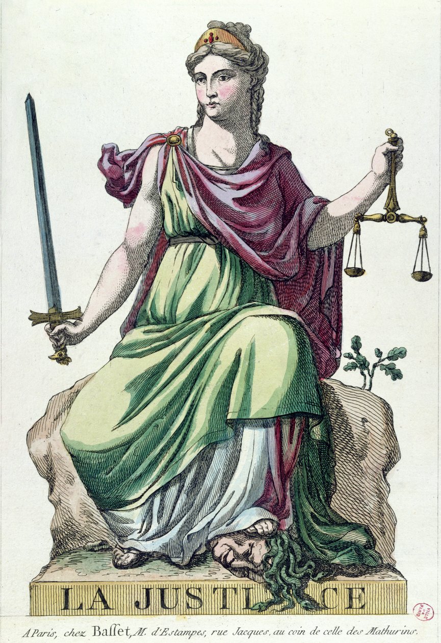 Alegorie spravedlnosti, publikoval Baffet, 1792 od French School
