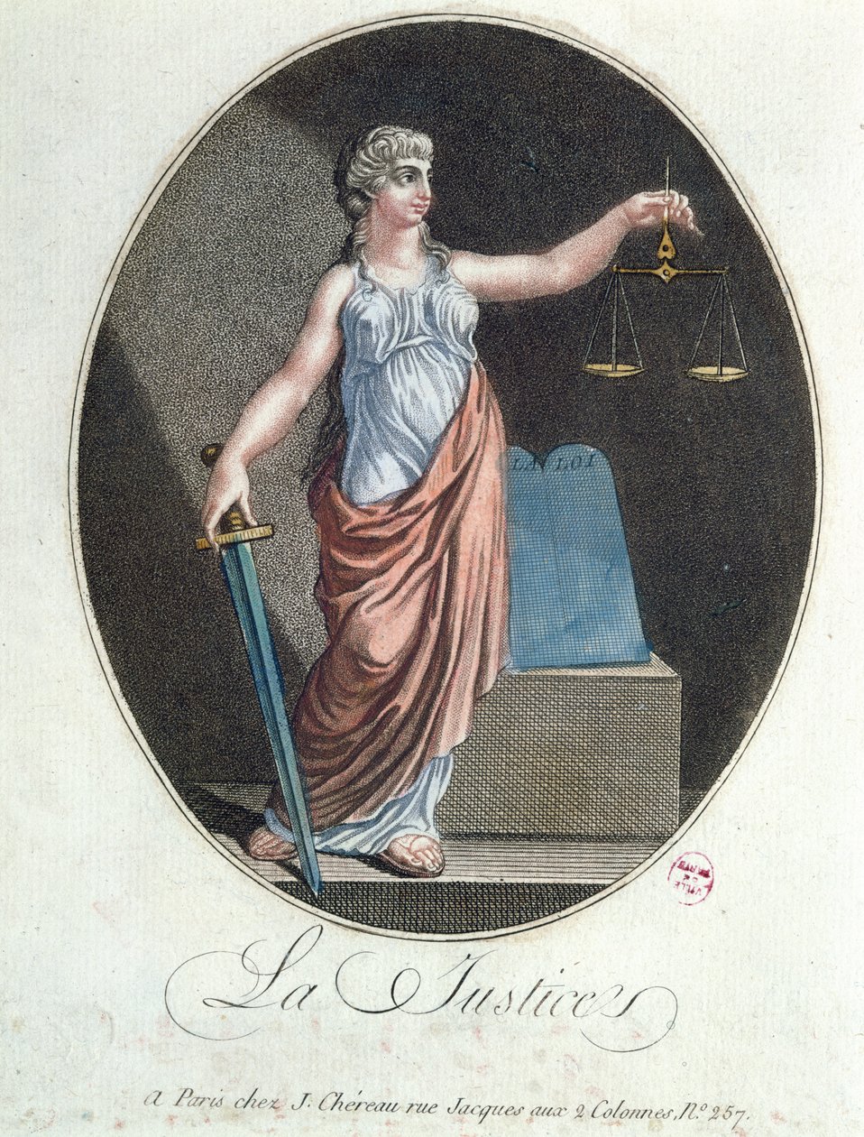 Alegorie spravedlnosti, vydal J. Chereau, Paříž, 1792 od French School