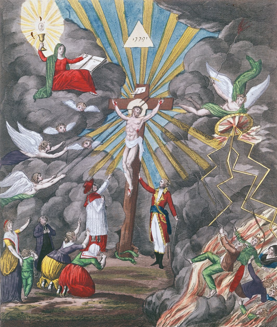 Alegorie znovuzavedení katolického náboženství ve Francii v roce 1802 za Napoleona Bonaparta jako prvního konzula, 1802 od French School