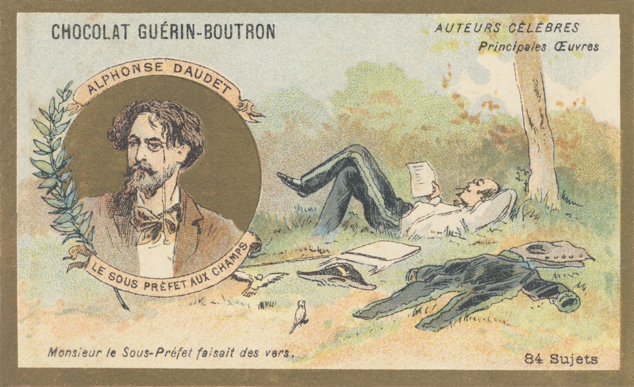 Alphonse Daudet (1840-1897), francouzský spisovatel a dramatik, autor „Le sous-prefet aux champs“, prozaická balada (1866) od French School