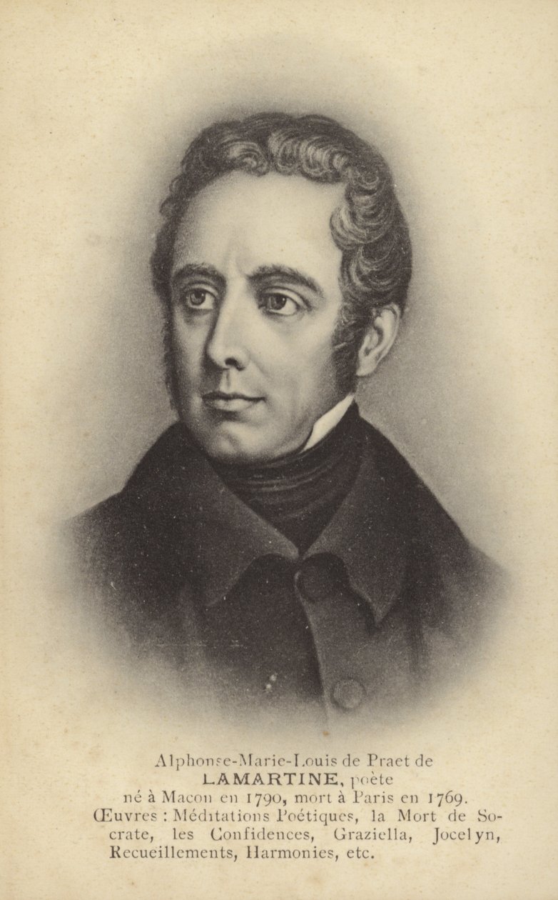 Alphonse de Lamartine (1790-1869), francouzský spisovatel, básník a politik (litografie) od French School