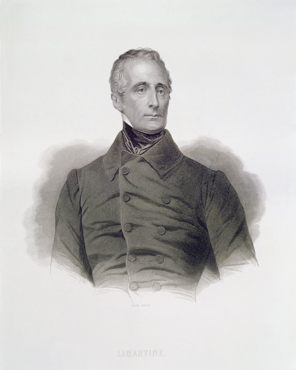 Alphonse de Lamartine, rytý Pierre Pelee (1801-71) od French School