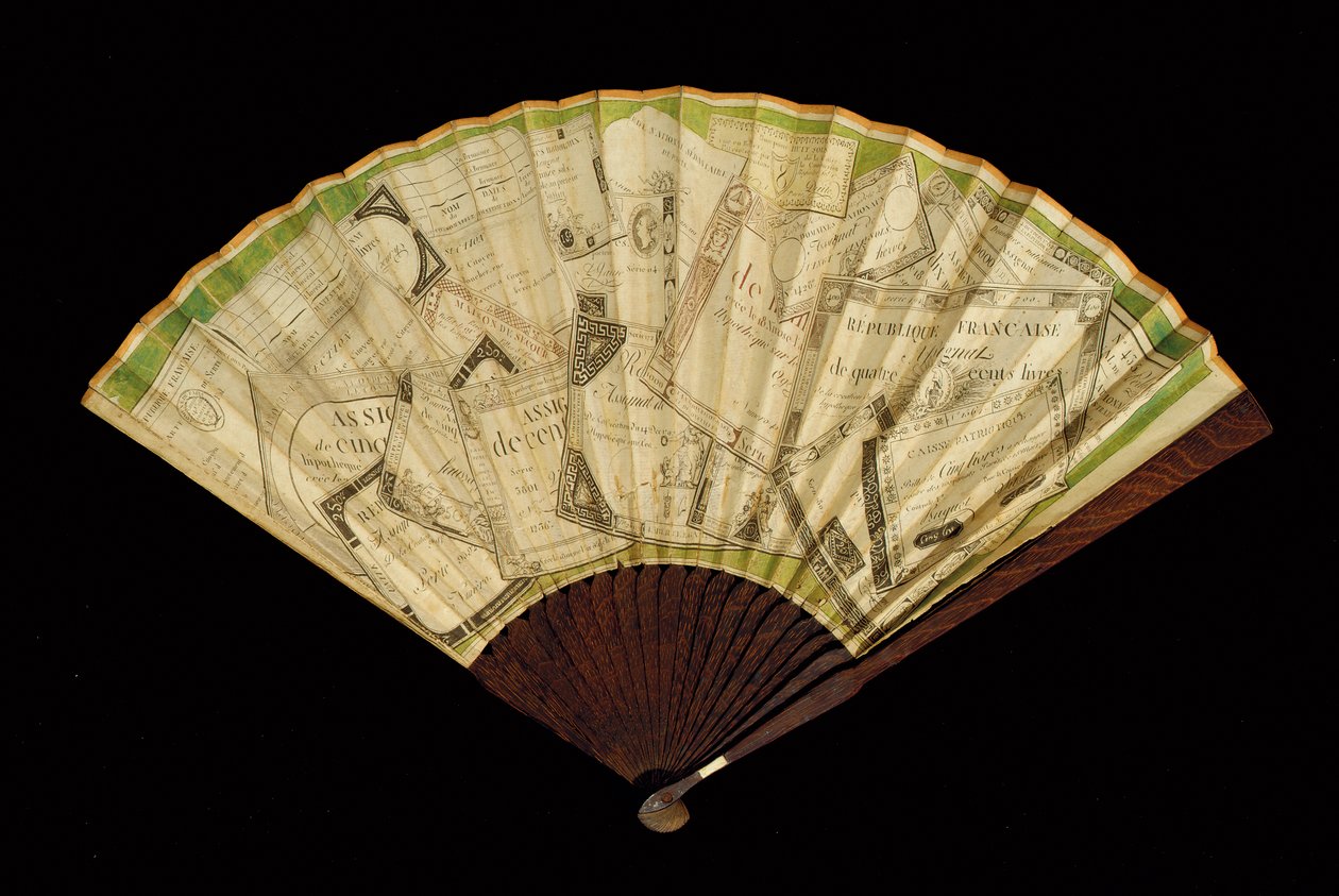 Ventilátor Assignat, cca 1796 (papír a dřevo) od French School