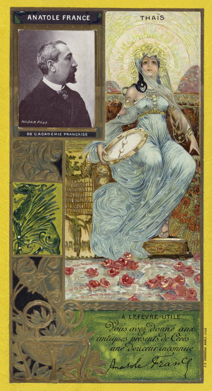Anatole France, francouzský spisovatel (chromolit) od French School