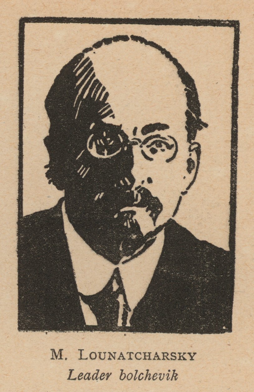 Anatolij Lunačarskij, ruský bolševický revolucionář (litografie) od French School