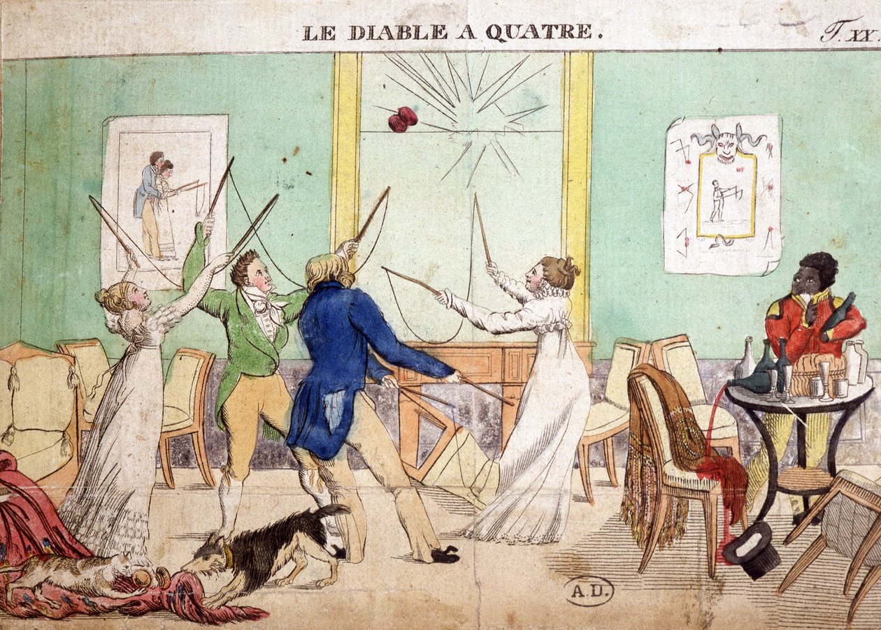 Ancient Games: The Four Devil (Diabolo) od French School