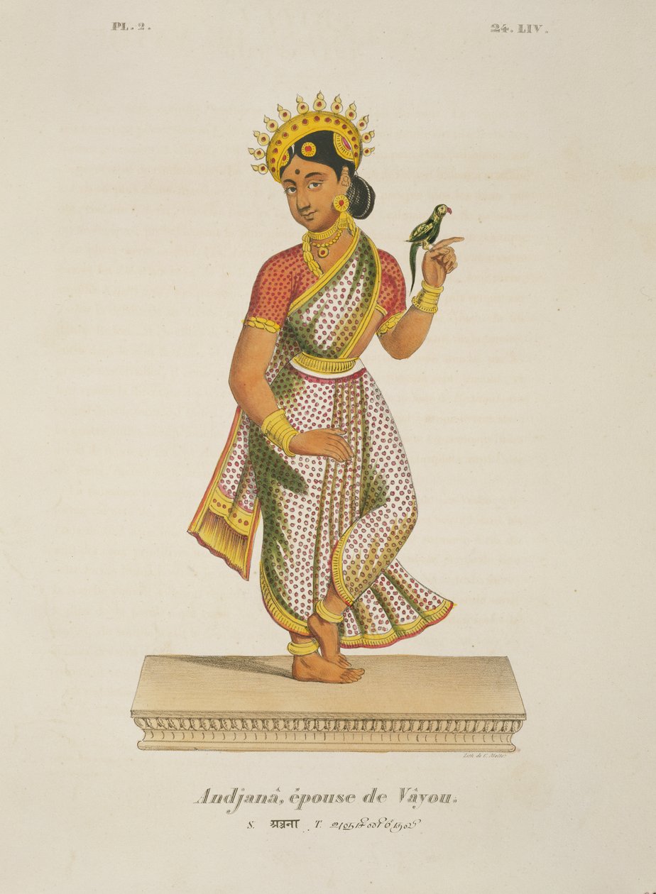 Andjana, manželka Vayu rytina C. de Motte (1785-1836) od French School