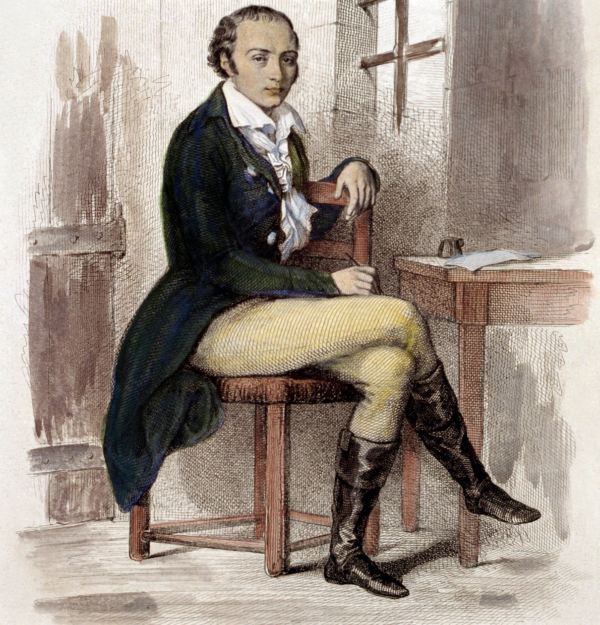 Andre Chenier (barevná rytina) od French School