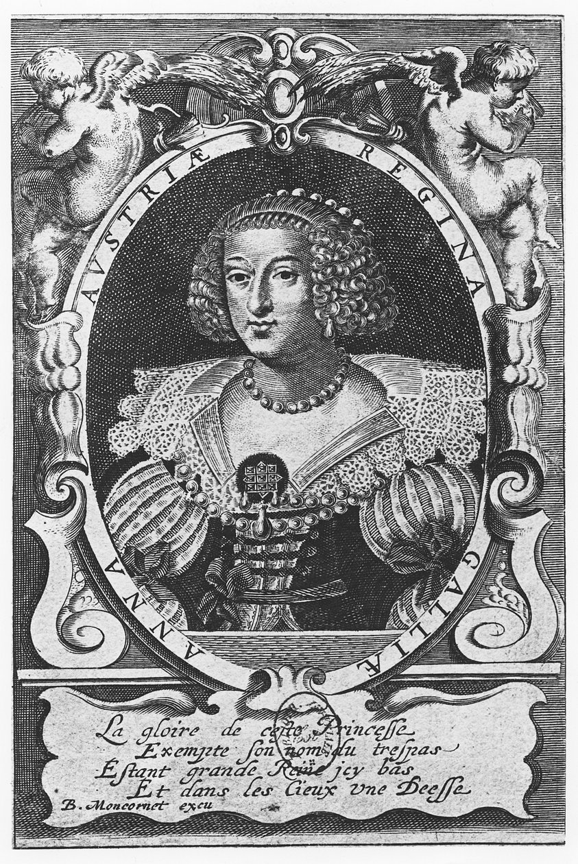 Anna Rakouská (rytina) od French School