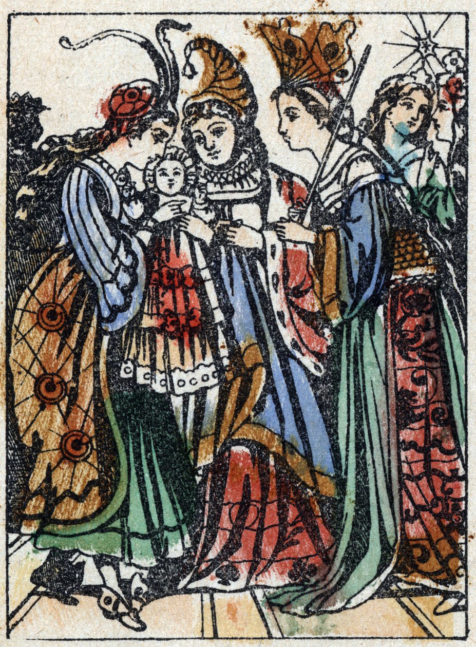 Anonymní ilustrace k „La belle au bois dormant“, příběh Charlese Perraulta (1628-1703), francouzského spisovatele. Dřevoryt Imaging Pellerin - Epinal, sd. Konec 19. století. od French School