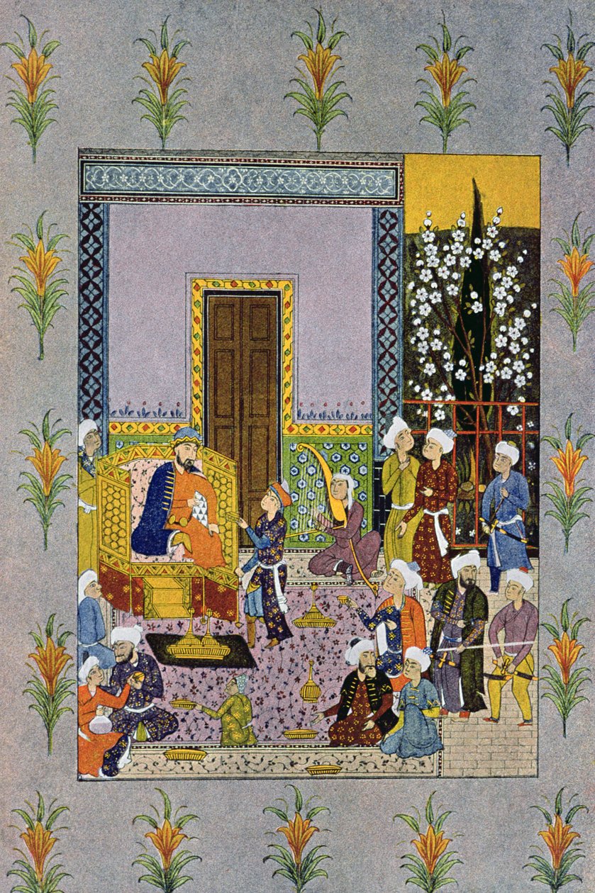 Další půvabná seance, ilustrace z Arabských nocí, 1895 (barevná rytina) od French School