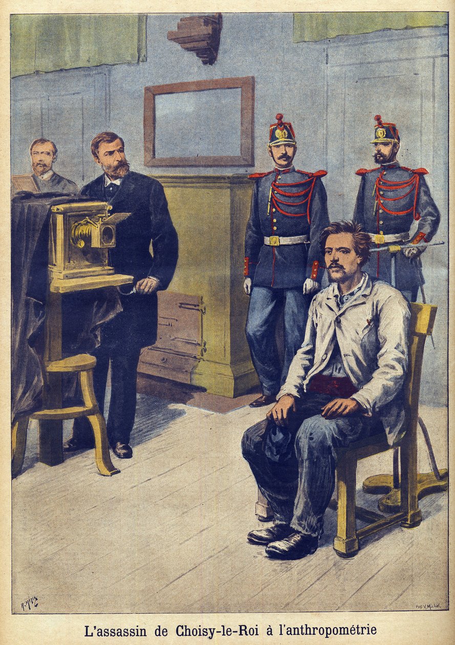 Antropometrie - Alphonse Bertillon (1853-1914) ilustrace z 