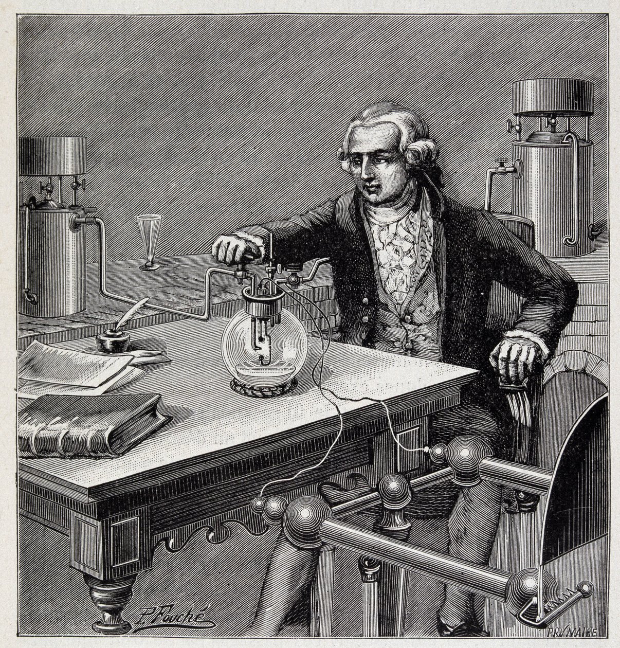 Antoine Laurent de Lavoisier (1743-1794) johti koetta – Emile Desbeaux