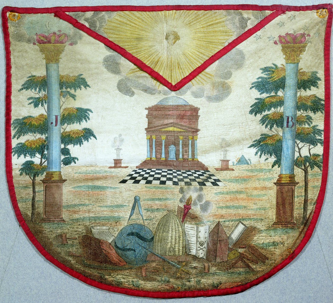 Zástěra mistra, 18. století (lakovaná kůže) od French School