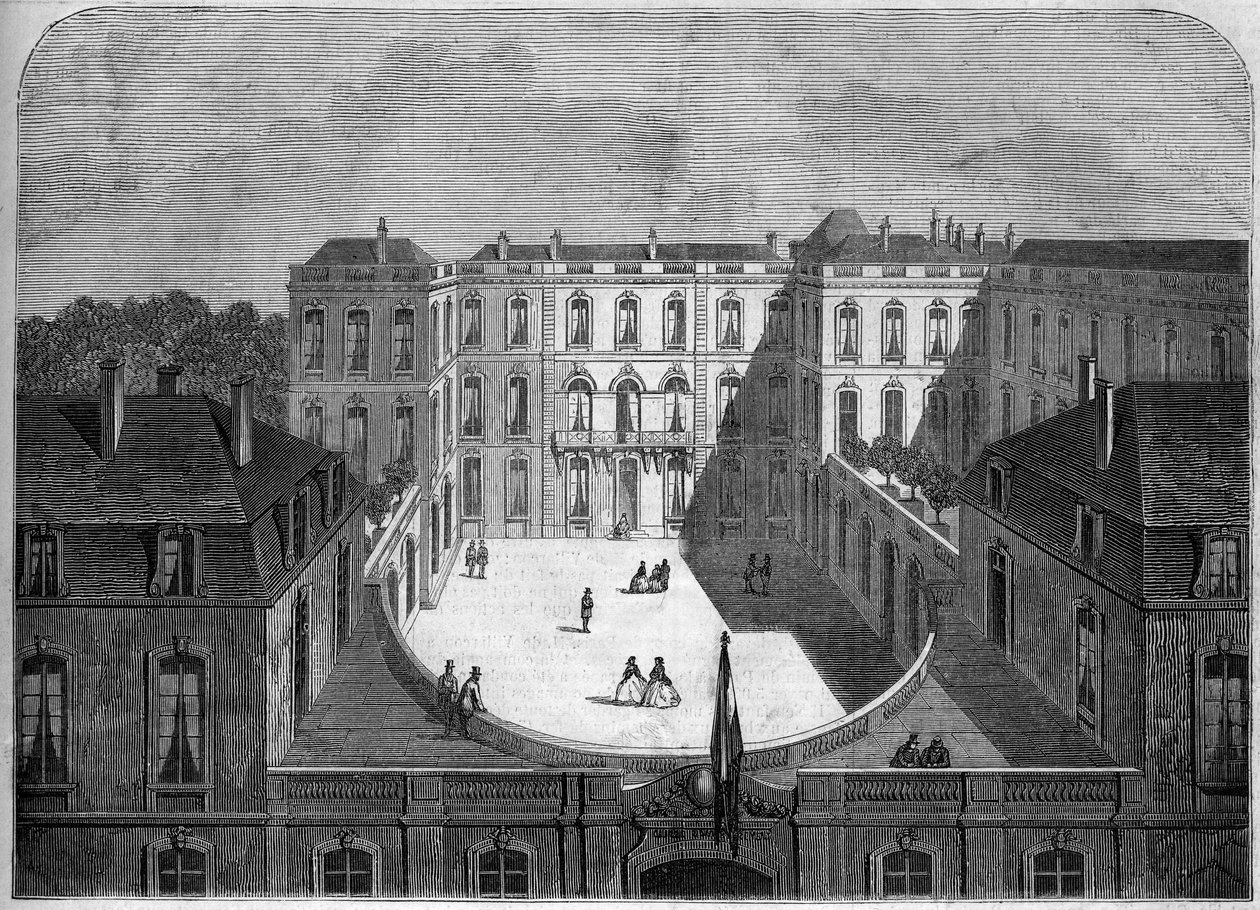 Architektura: pohled na hotel Caisse des depots et consignations (18.-19. století), Paříž od French School