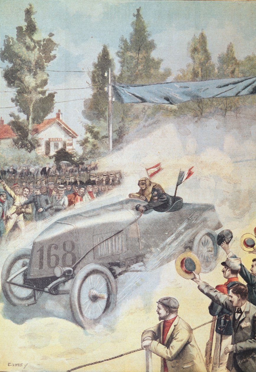 Příjezd do Bordeaux vítěze závodu Paříž – Madrid, z Le Petit Journal, 1903 od French School