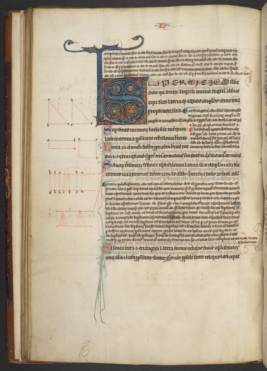 Arundel 84, f.33v, zdobená S iniciála (vellum) od French School