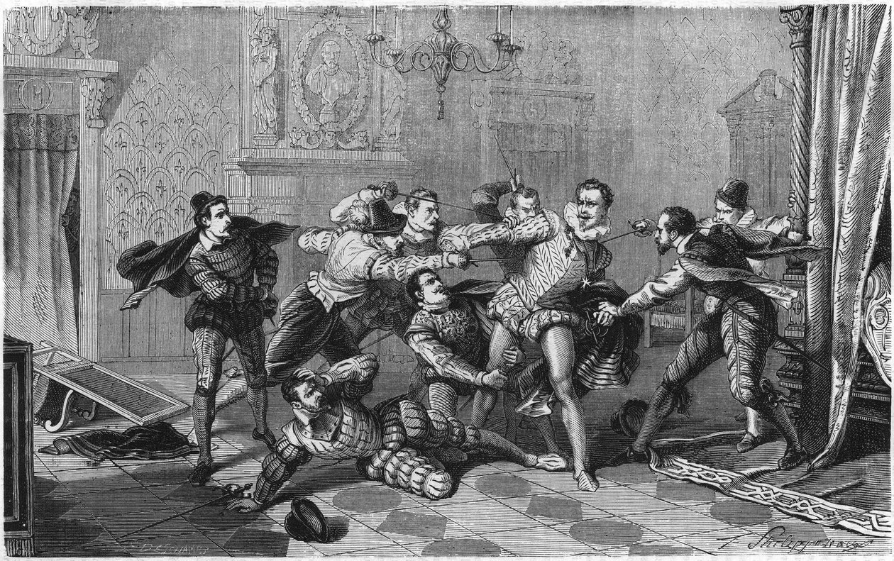Atentát na Jindřicha I. Lotrinského, vévodu z Guise známého jako Balafre (1550-1588), 23. prosince od French School