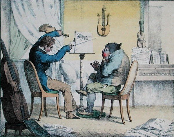 Astma, karikatura z „Alba Comique de Pathologie Pittoresque“, vydaného v Paříži od French School