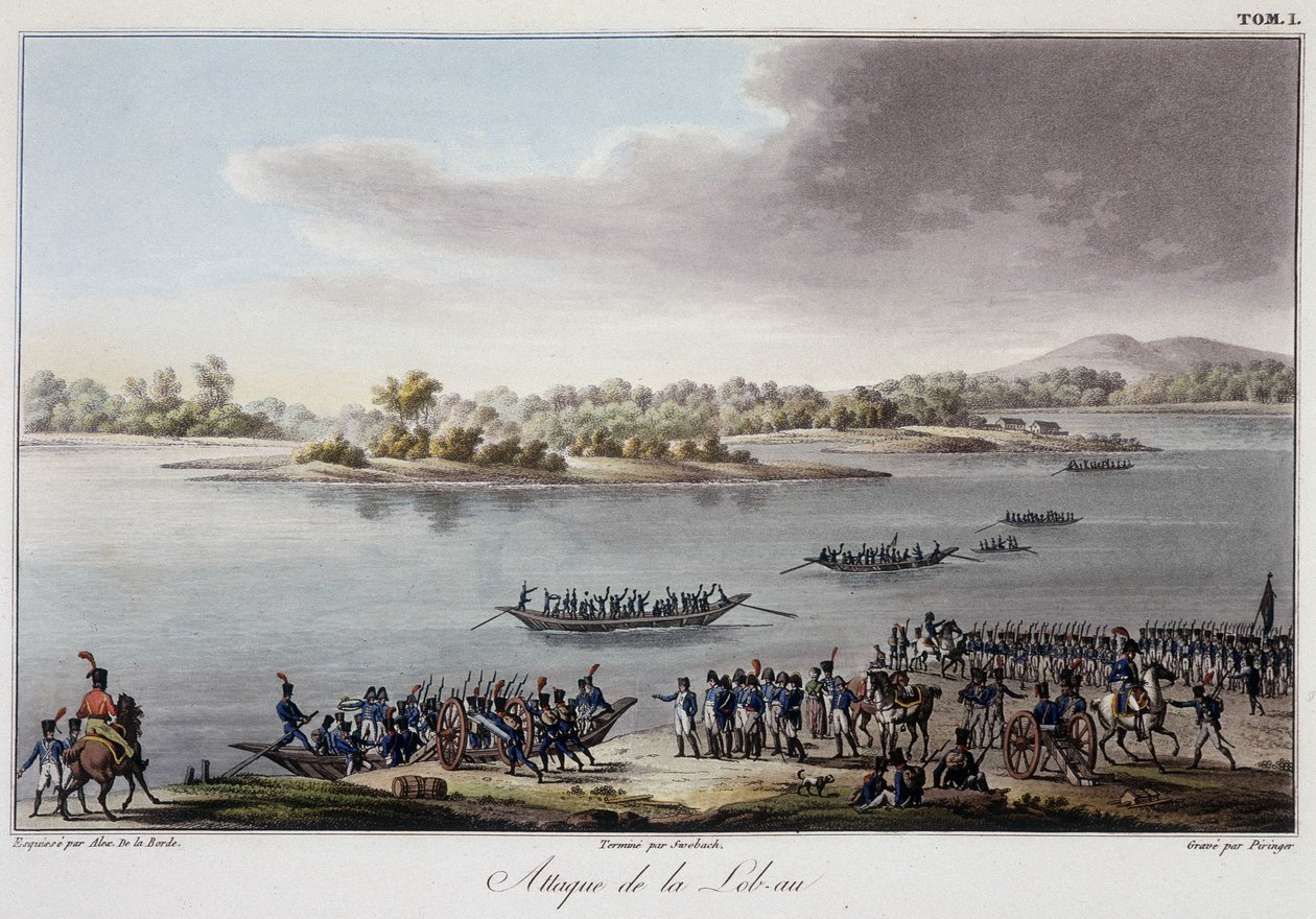 Útok Lobau v roce 1809 - v „Historické shrnutí války mezi Francií a Rakouskem v roce 1809“ od French School