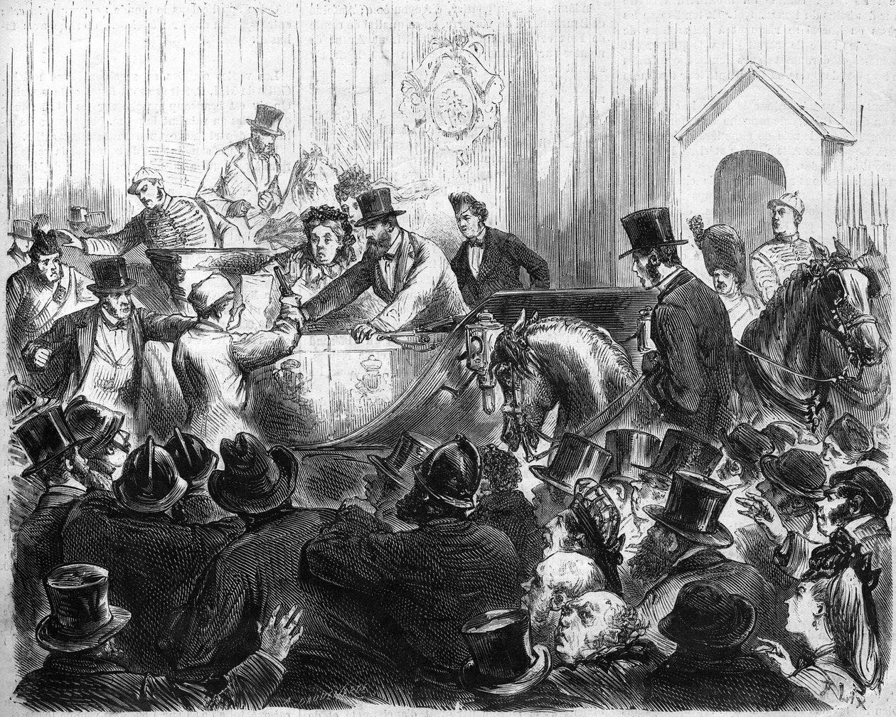 Útok na anglickou královnu Viktorii (1819-1901) od French School