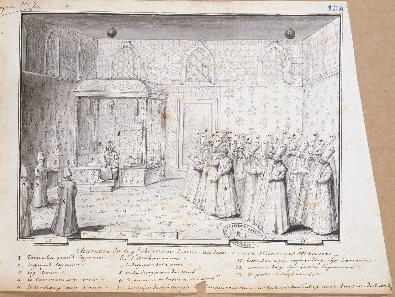Audienční síň sultána v Konstantinopoli pro přijímání velvyslanců. 1717 od French School