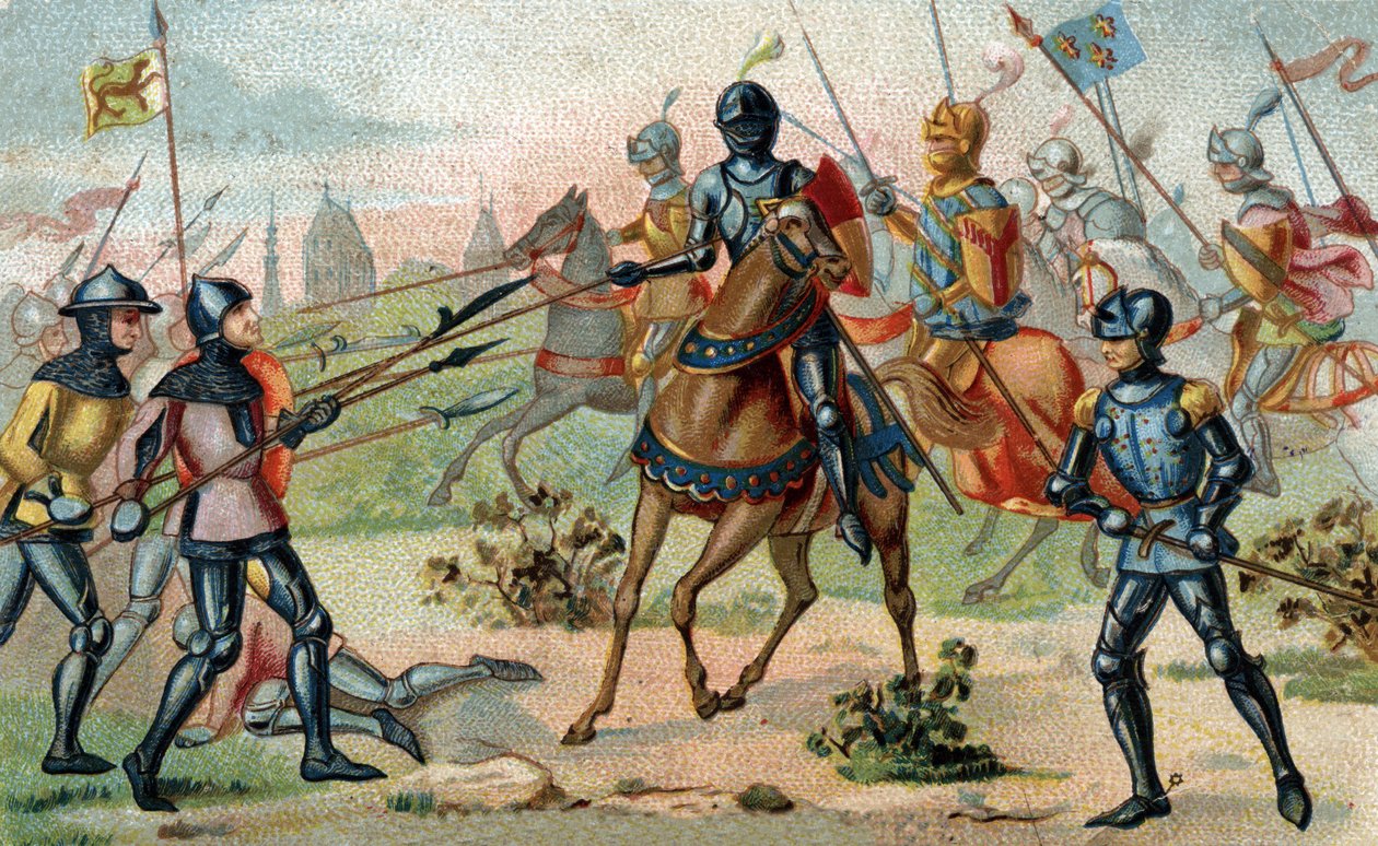 BITVA U ROSEBECQUE dne 27. LISTOPADU 1382 (Rozebeke, Belgie). Chromolitografie konce 19. století. od French School
