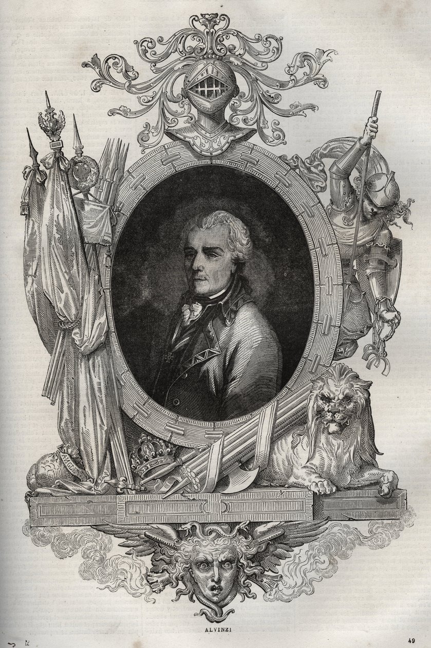 Baron joseph Alvinczi (Alvinczy von Borberek) (1735-1810) rakouský generál - - Nová národní encyklopedie od Maurice La Charesta - 1870 - od French School