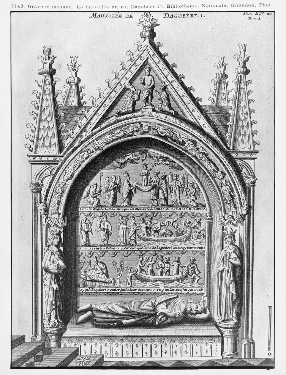 Bazilika Saint-Denis, mauzoleum Dagoberta I. (605-39) krále Franků, restauroval Adolphe Victor Geoffrey-Dechaume (1816-92) v roce 1862 od French School