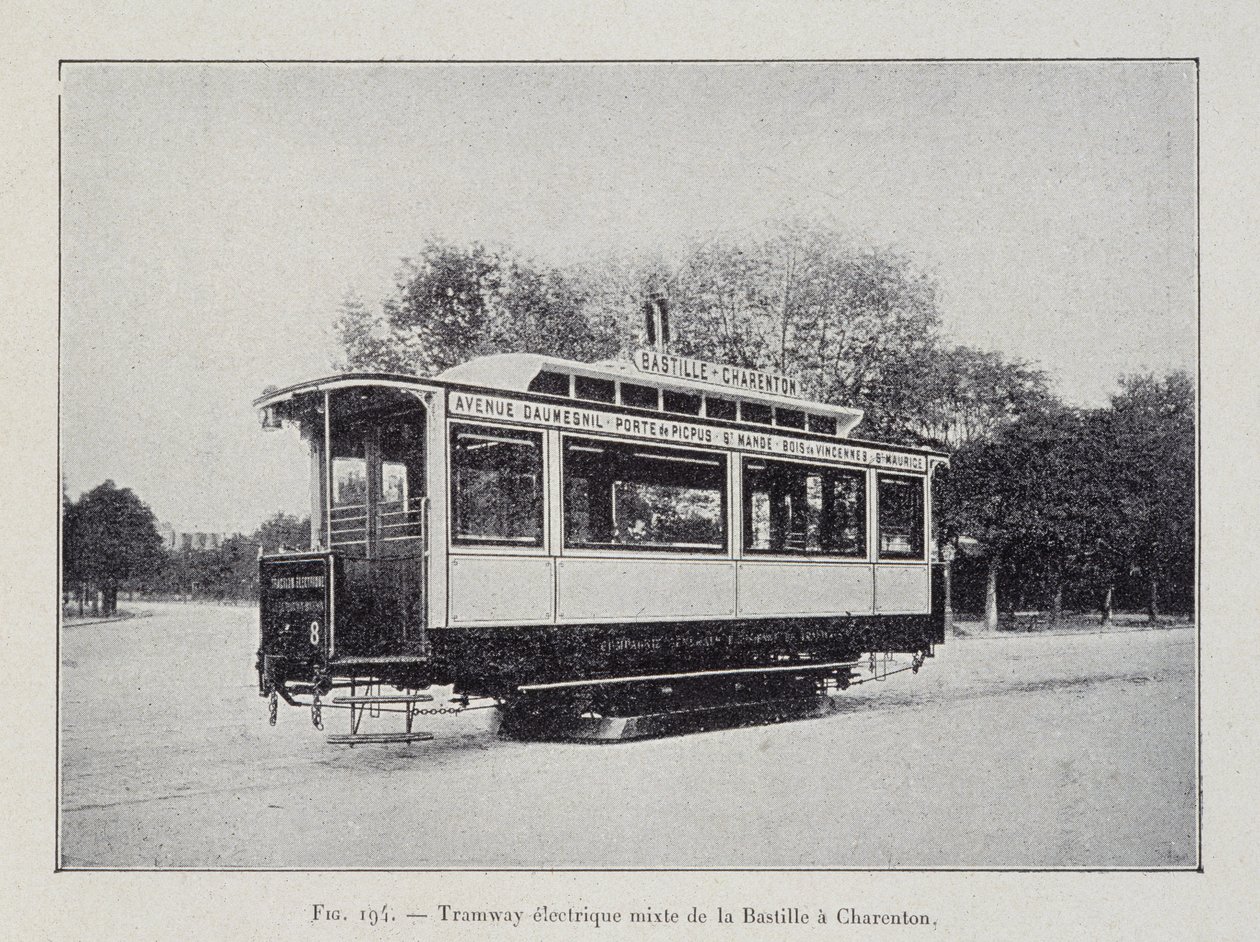 Elektrická tramvaj Bastille-Charenton - v „Through Electric“ od G. Davyho od French School