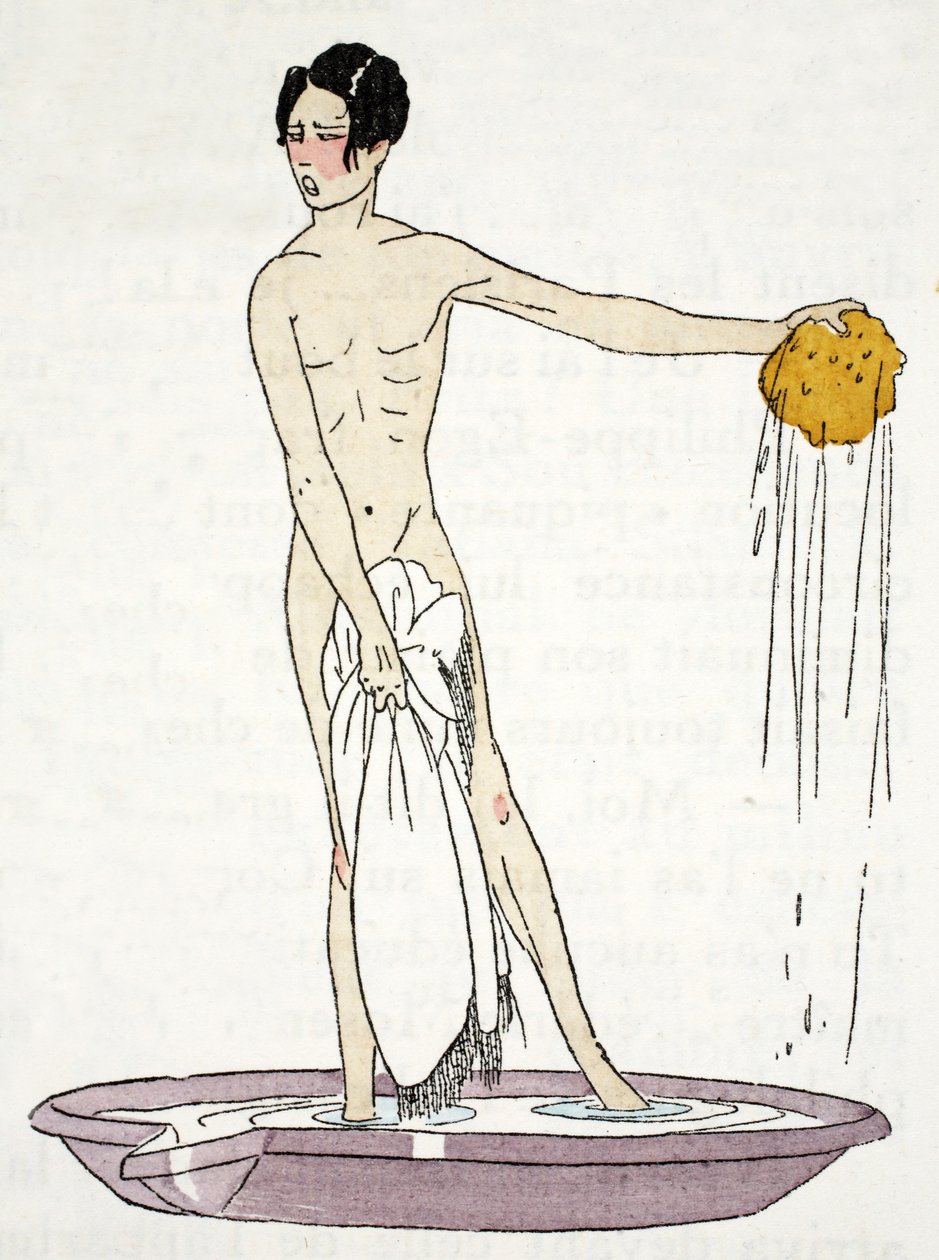 Koupání (pochoir print) od French School