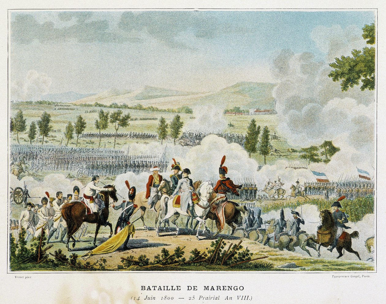Bitva u Marenga (Piemont - Itálie) 14. června 1800, během níž Bonaparte zvítězil nad Rakušany. od French School