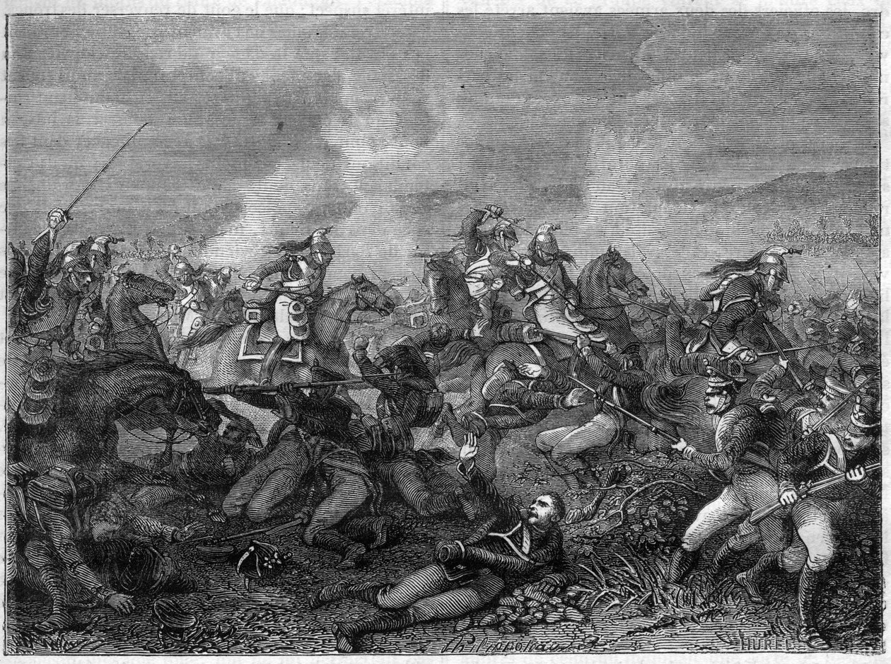 Bitva u Saint-Dizier, 27. ledna 1814 (spojenecká ruská vojska proti francouzským gardovým dragounům) Bitva u Saint Dizier - nádherná nájezd strážných draků - Bitva strážných draků proti Rusům z Landskoi - v „Histoire de l