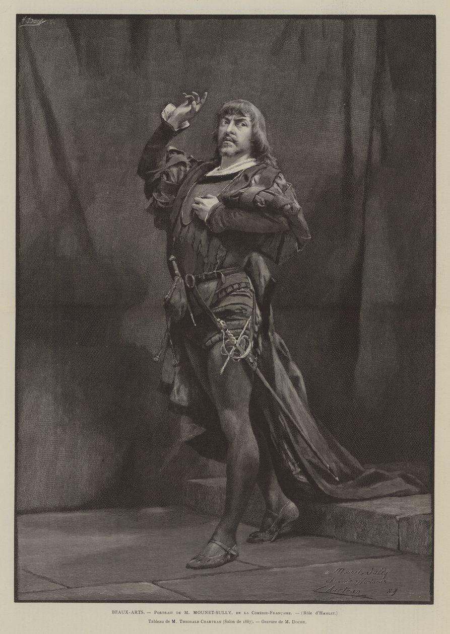 Beaux-Arts, Portrait de Mounet-Sully, de la Comedie-Francaise, Role d