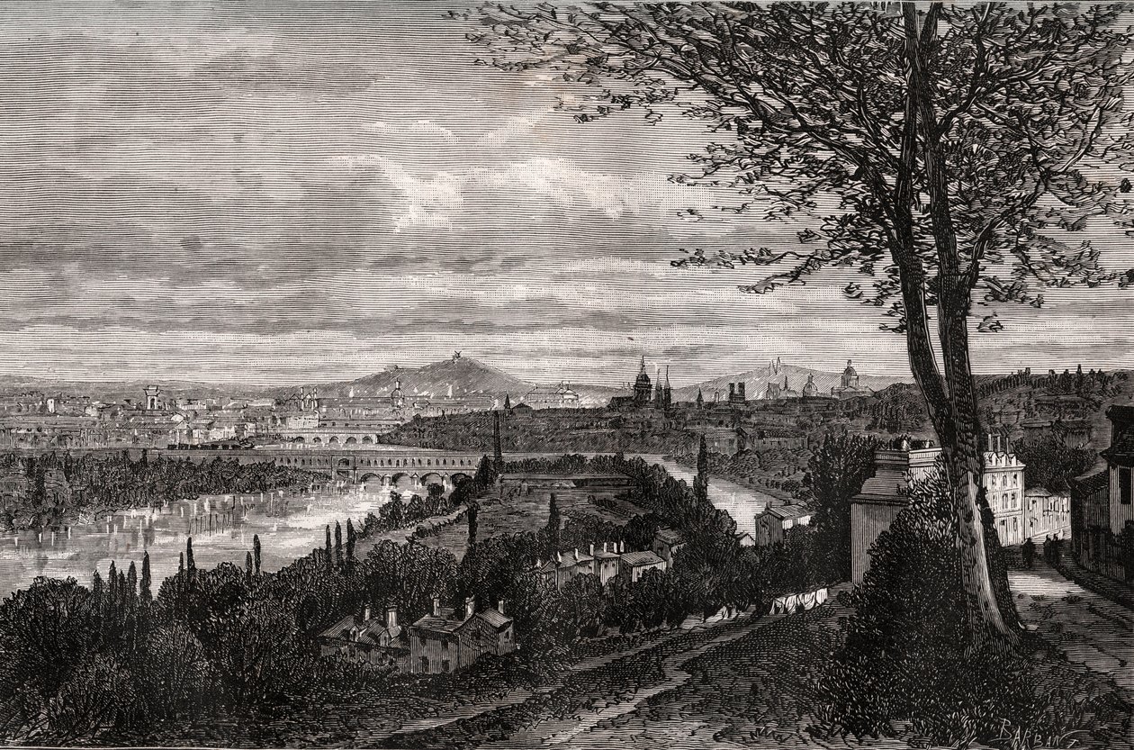 Bellevue (Seine-et-Oise) - rytina v „La France illustrée: geografie, historie, statistická správa“ od V.A. Malt-Brown. 1884 od French School