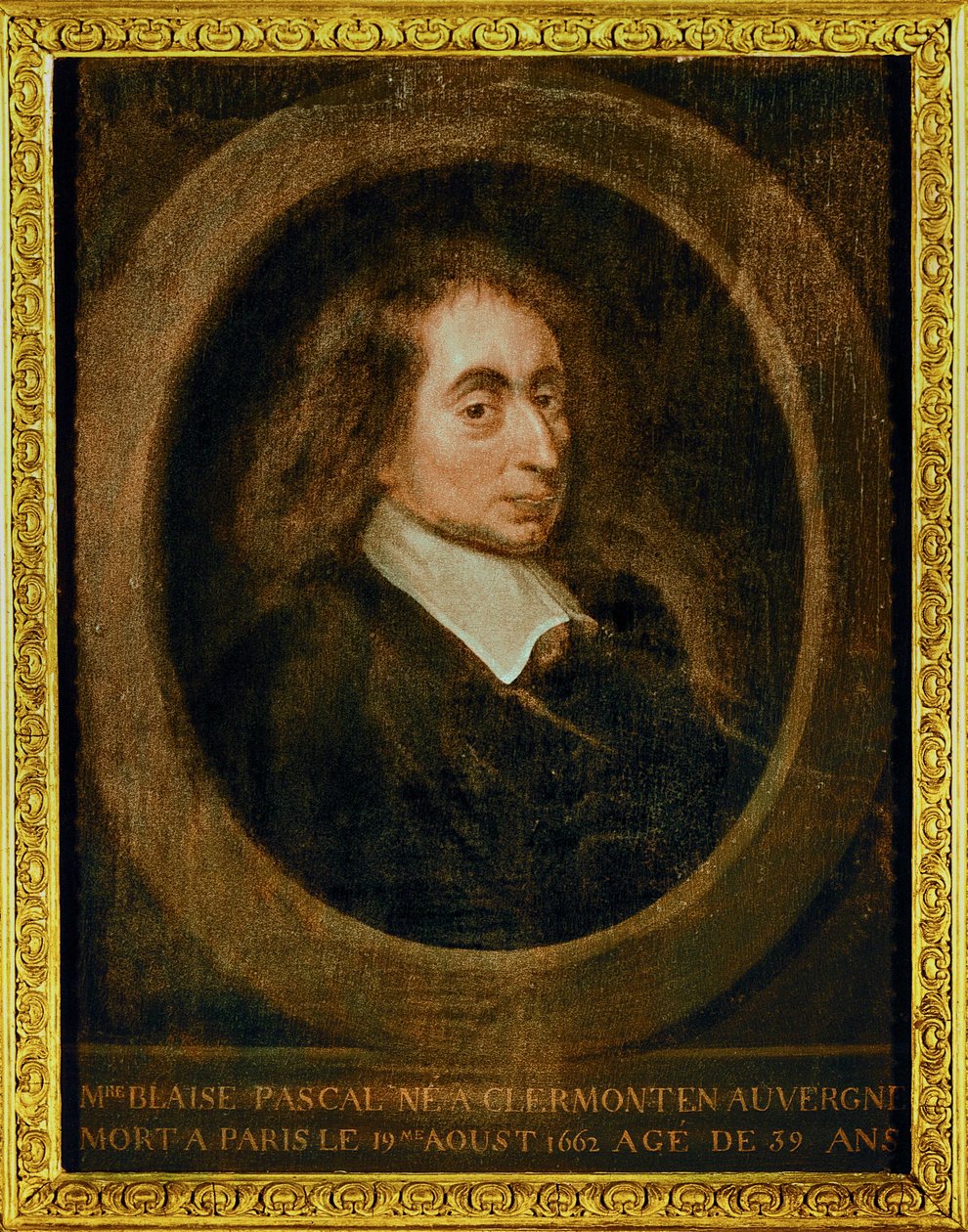 Blaise Pascal ... (olej na plátně) od French School