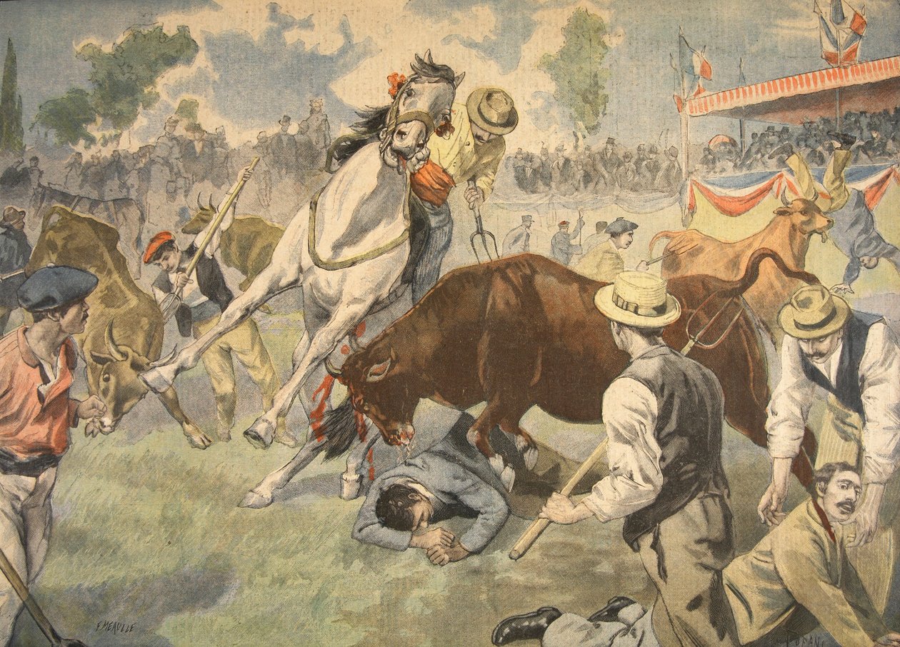 Krvavá nehoda v Arles, ilustrace z Le Petit Journal: Supplement illustre, 1898 od French School