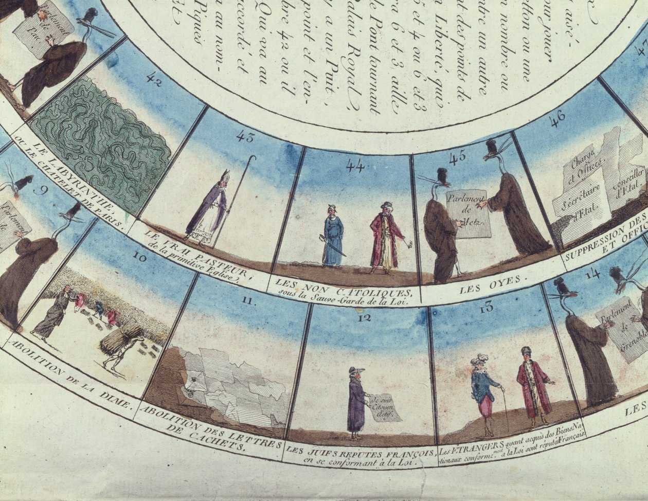 Stolní hra založená na francouzské revoluci, kolem roku 1790 od French School