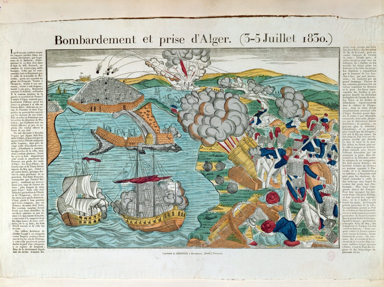 Bombardování a obléhání Alžíru, 3. července 1830, asi 1830-35 od French School